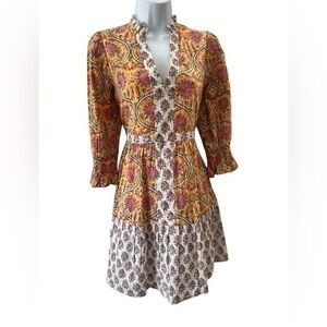 New Charlee Tiered Flower Dress Small Pastel colors new with tags